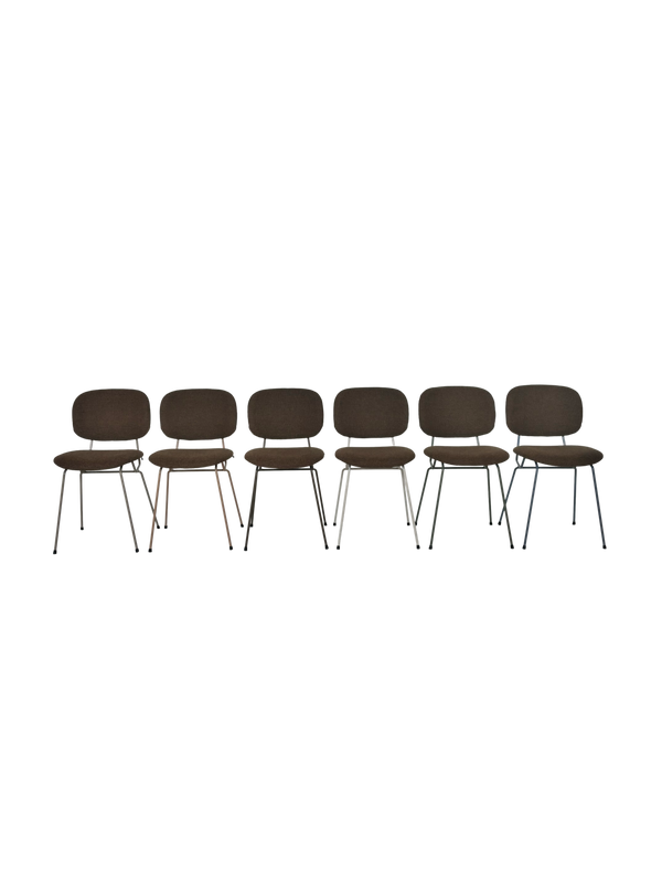D-chair 101 bruine set van 6 kleurenframes