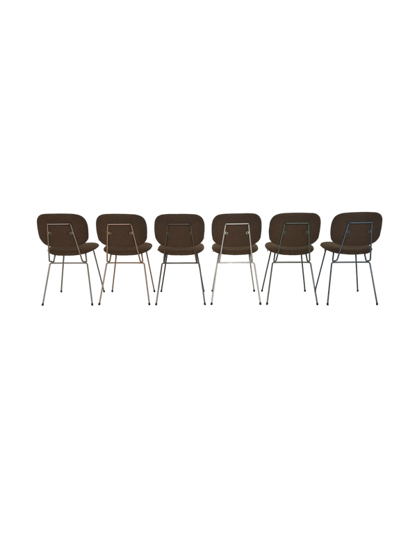 D-chair 101 bruine set van 6 kleurenframes