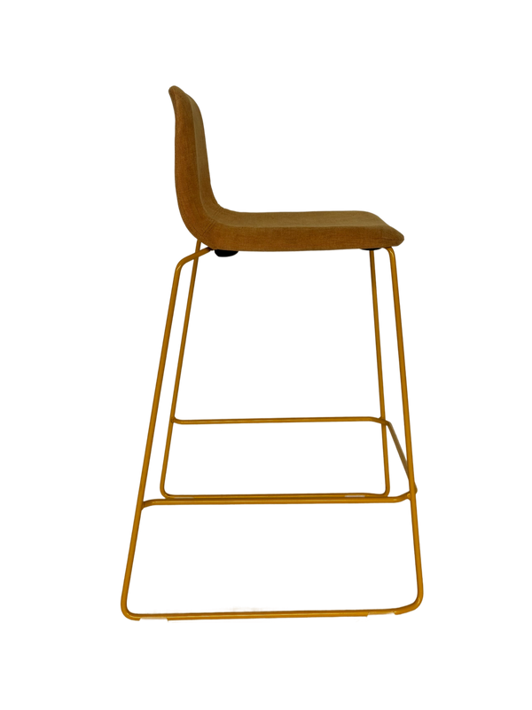 THIS 641 Barstool low back upholstered - 65cm - yellow, Lensvelt