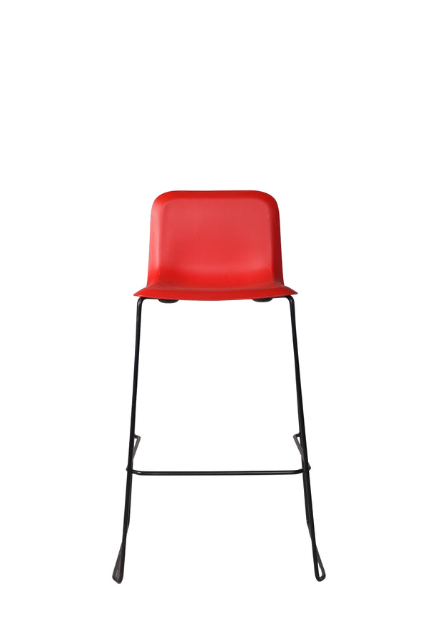 THIS 741 Barstool Low Back PP Red, Lensvelt