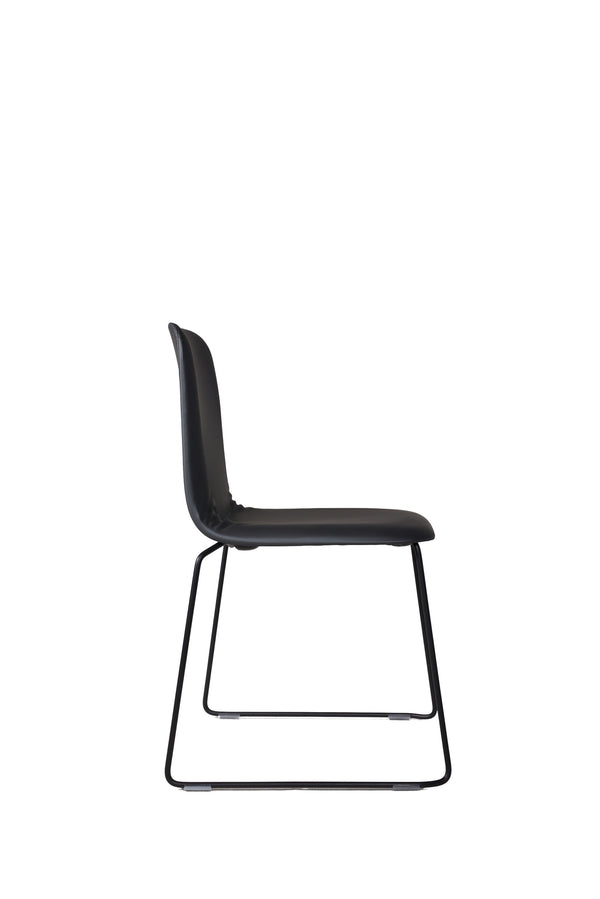 This Chair 141 PP - Stackable - Black upholstered, Lensvelt