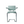 AVL Koker Chair - with armrests - grey green, pale wool upholstery seen head-on on a chrome frame
