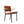 EASY CHAIR - With Armrests - brownish orange, black steel frame with light wooden armrests, angled view