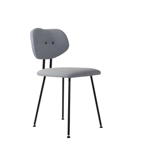 Maarten Baas 101 - Upholstered grey in pale blue-grey piqué, winged backrest, three-quarter left view