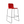 THIS 741 Barstool Low Back PP Red with red shell on a black wire sled frame, three-quarter view