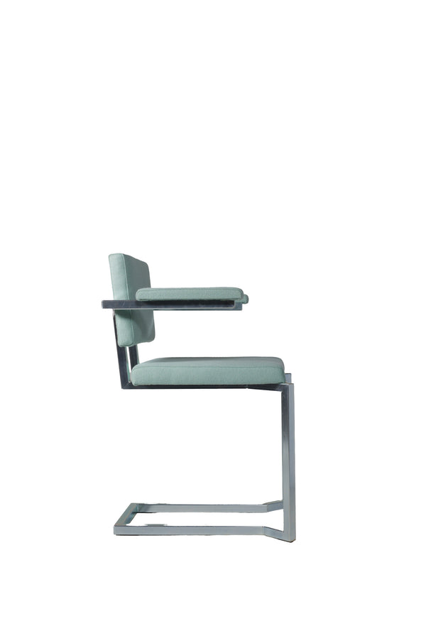 AVL Koker Chair - with armrests - grey green, Lensvelt