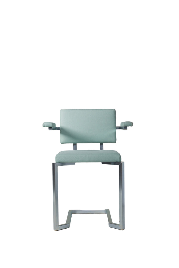 AVL Koker Chair - with armrests - grey green, Lensvelt