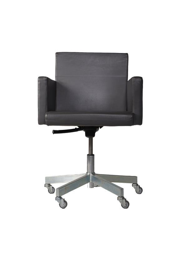 AVL Office Chair - adjustable - grey leather, Lensvelt