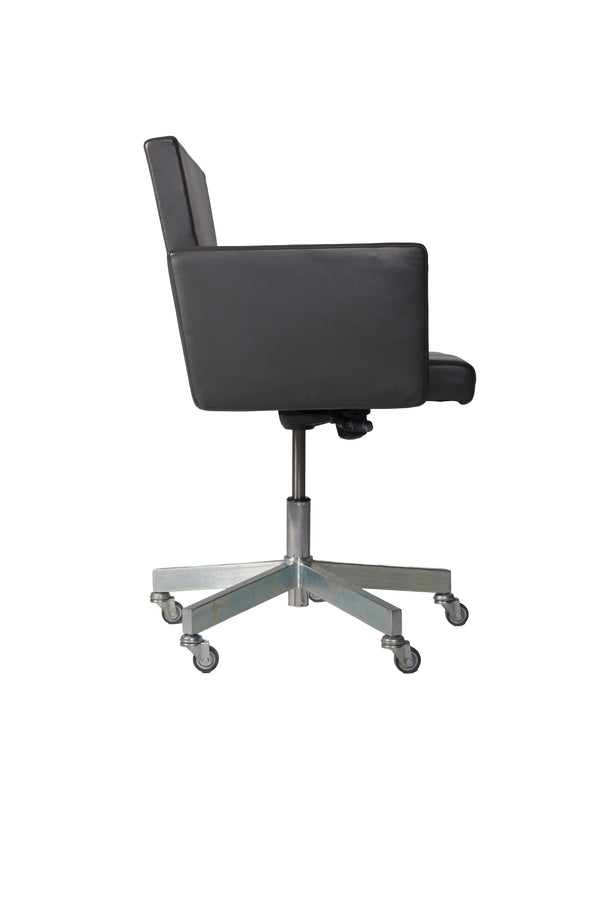 AVL Office Chair - adjustable - grey leather, Lensvelt