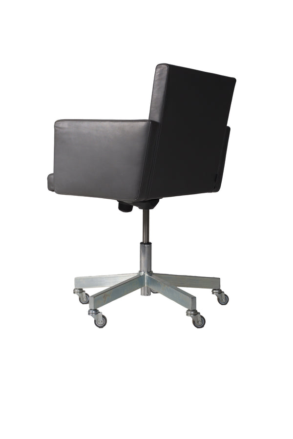 AVL Office Chair - adjustable - grey leather, Lensvelt