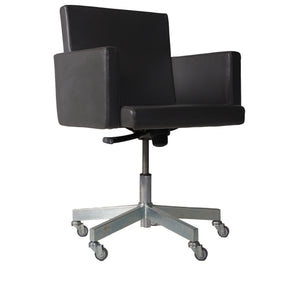 AVL Office Chair - adjustable - grey leather, Lensvelt