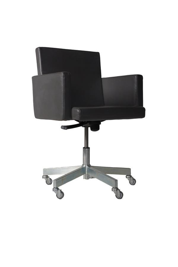 AVL Office Chair - adjustable - grey leather, Lensvelt