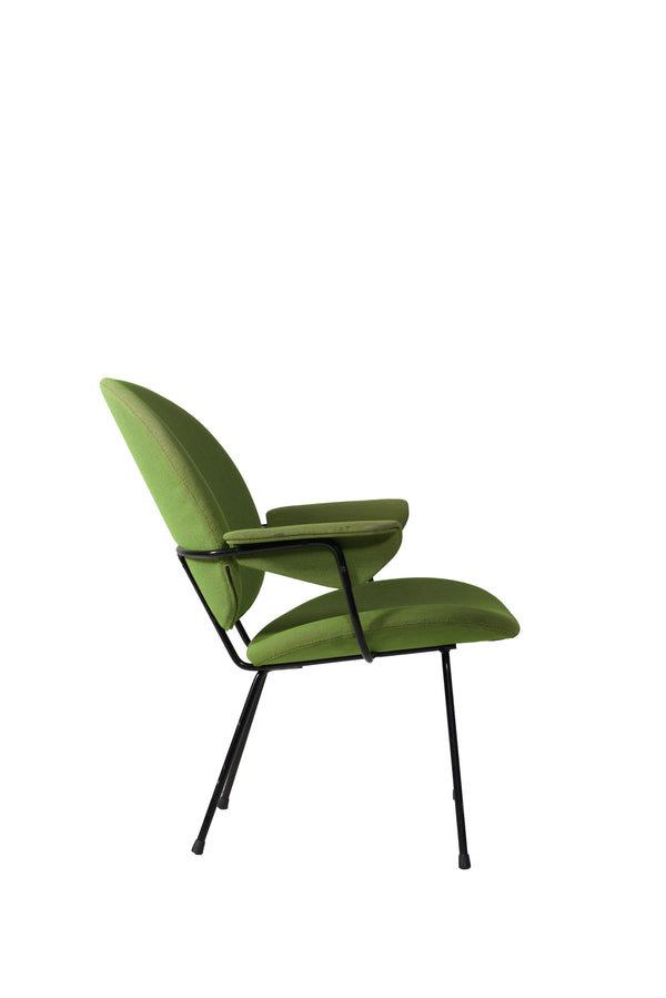 Limited edition - Stedelijk: W.H. Gispen 302 Easy Chair – With armrests  – Light Olive Green, Lensvelt