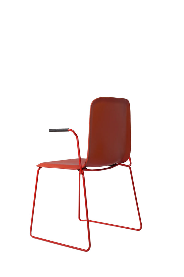 THIS 141 PP CHAIR - Stackable with armrests -  Red, Lensvelt