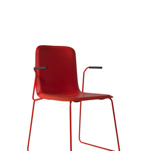 THIS 141 PP CHAIR - Stackable with armrests -  Red, Lensvelt