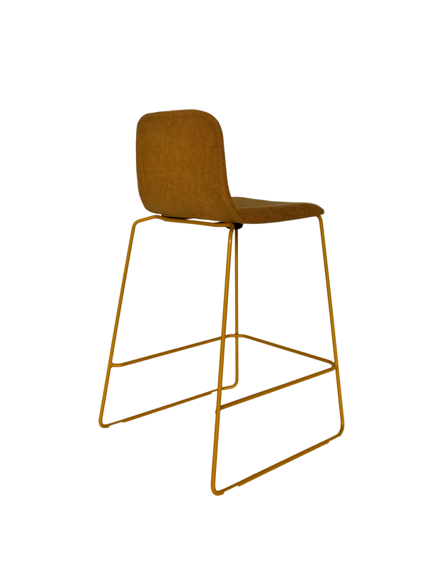 THIS 641 Barstool low back upholstered - 65cm - yellow, Lensvelt