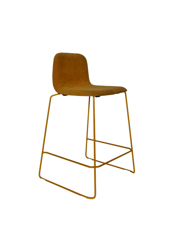 THIS 641 Barstool low back upholstered - 65cm - yellow, Lensvelt