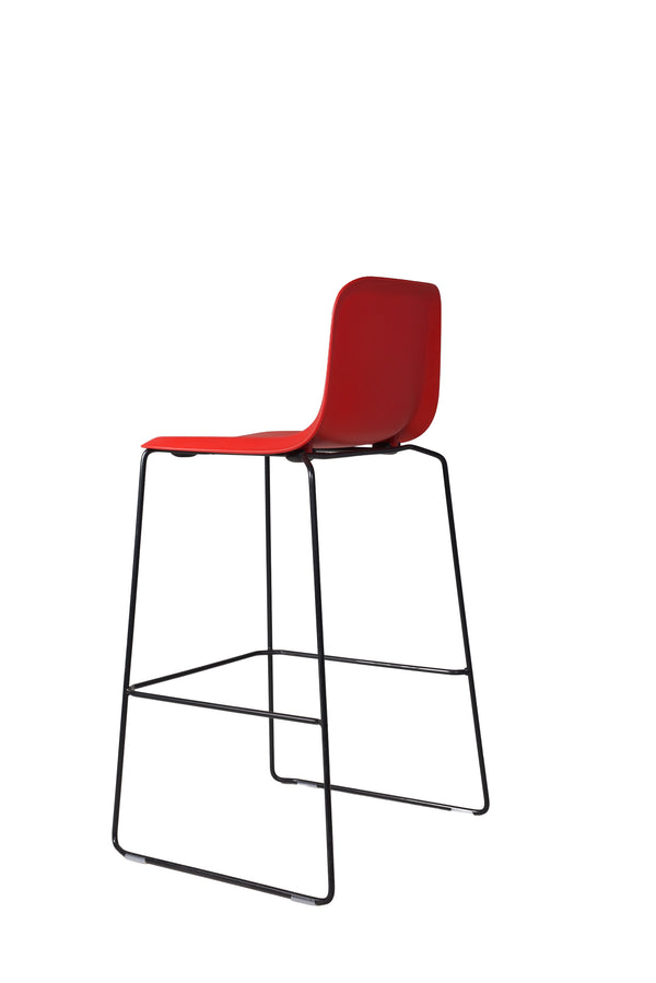 THIS 741 Barstool Low Back PP Red, Lensvelt