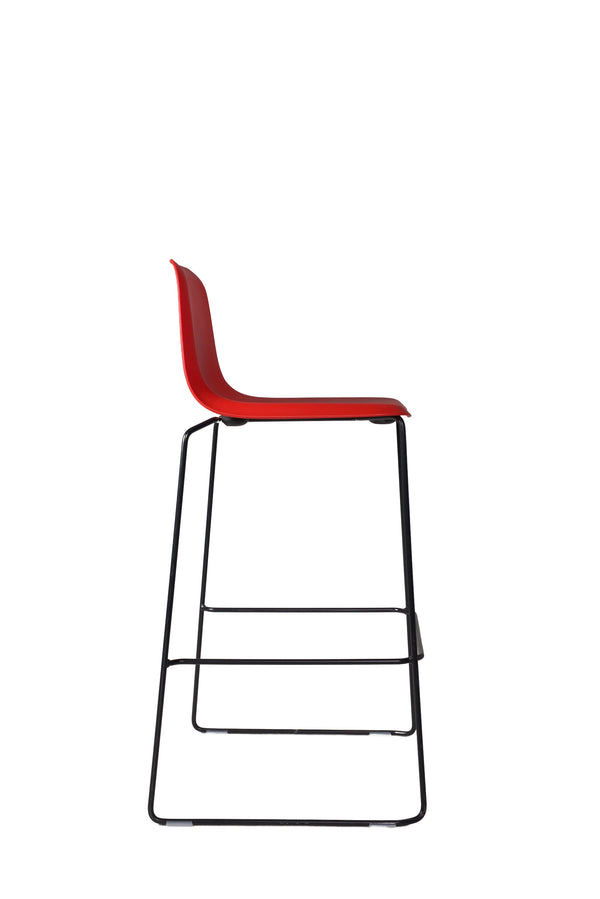 THIS 741 Barstool Low Back PP Red, Lensvelt