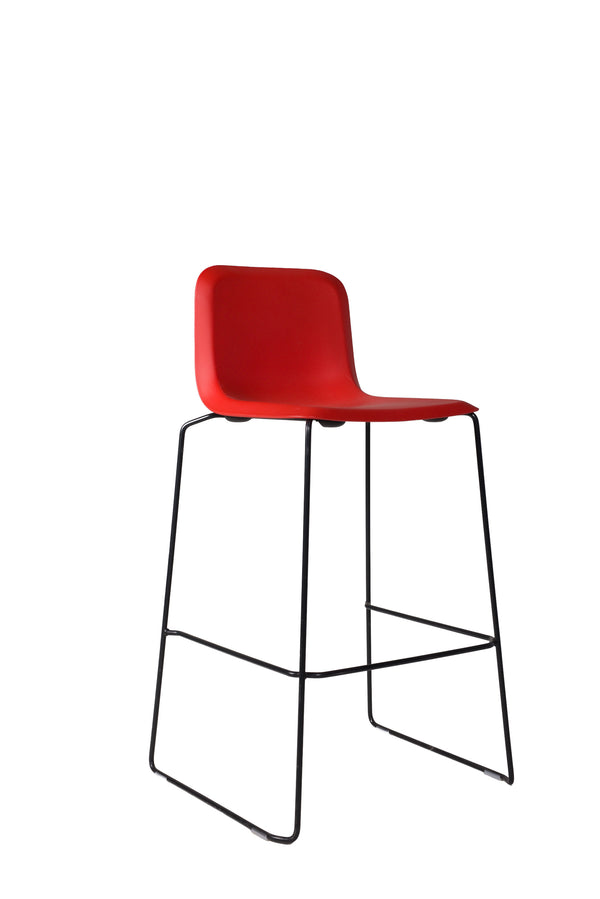 THIS 741 Barstool Low Back PP Red, Lensvelt