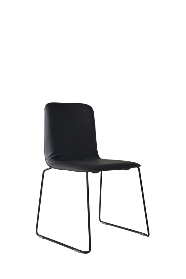 This Chair 141 PP - Stackable - Black upholstered, Lensvelt
